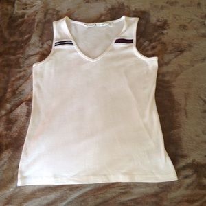 Tommy Hilfiger White Sleeveless Tee, Women's Large